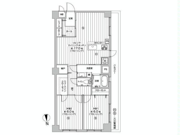 Floor plan. 2LDK, Price 25,990,000 yen, Footprint 66 sq m , Balcony area 8.4 sq m of Mato