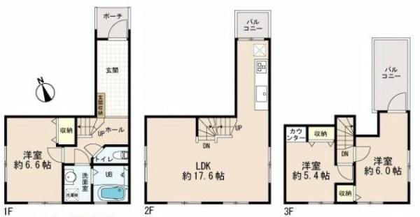 Floor plan. 55 million yen, 3LDK, Land area 64.16 sq m , Building area 82.96 sq m