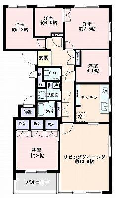Floor plan. 5LDK, Price 51,800,000 yen, Footprint 106.79 sq m , Balcony area 5.4 sq m