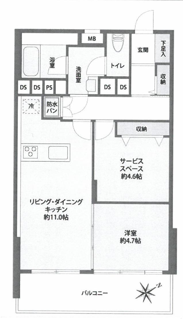 Floor plan. 1LDK + S (storeroom), Price 25,800,000 yen, Footprint 54 sq m , Balcony area 9.22 sq m