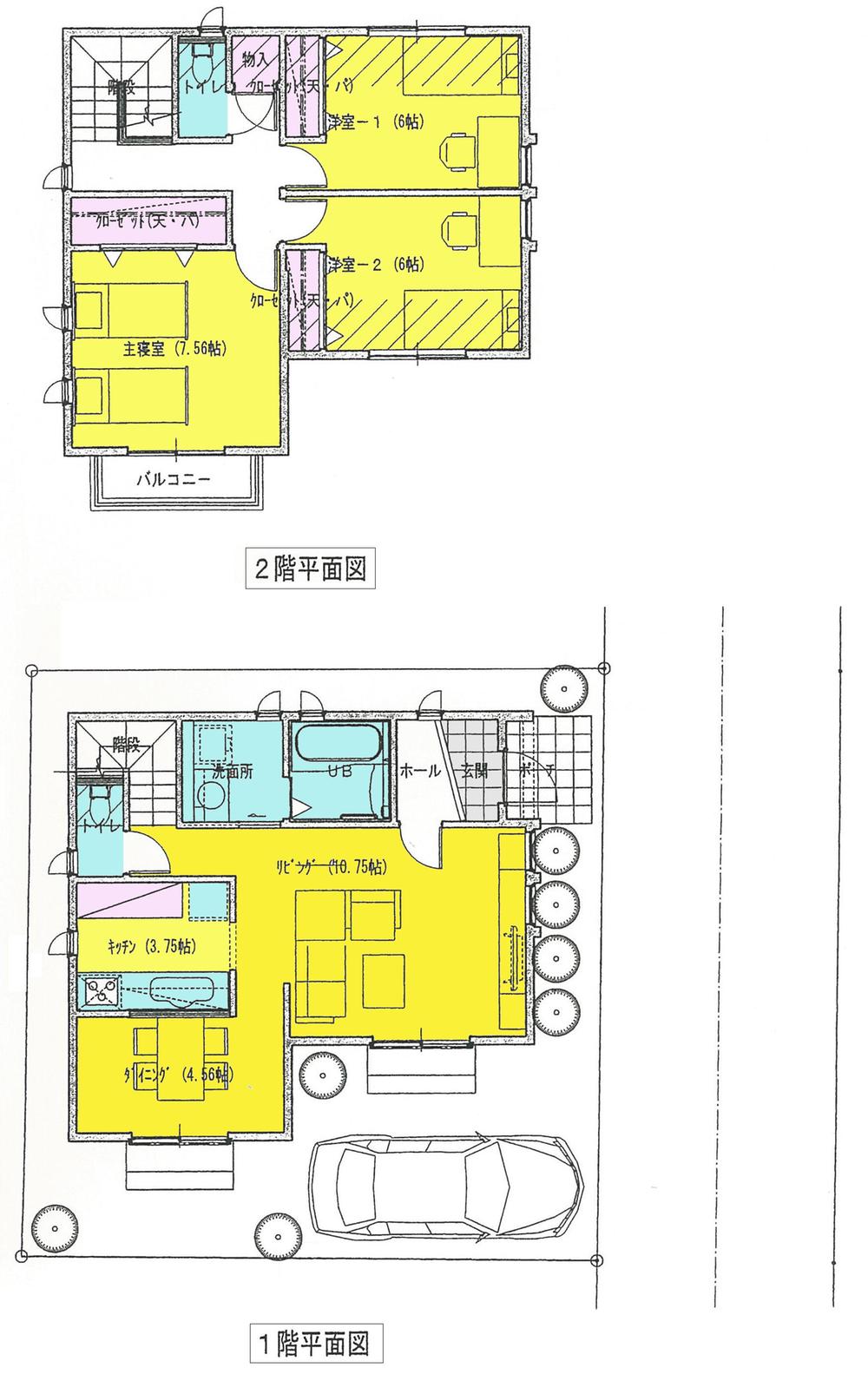 Building plan example (floor plan). Building plan Building price 2,479.5 yen, Building area 95.42 sq m
