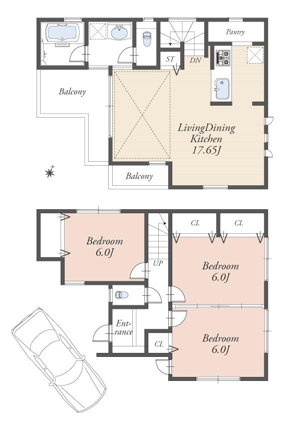 Floor plan. 80,800,000 yen, 3LDK, Land area 90.08 sq m , Building area 85.53 sq m