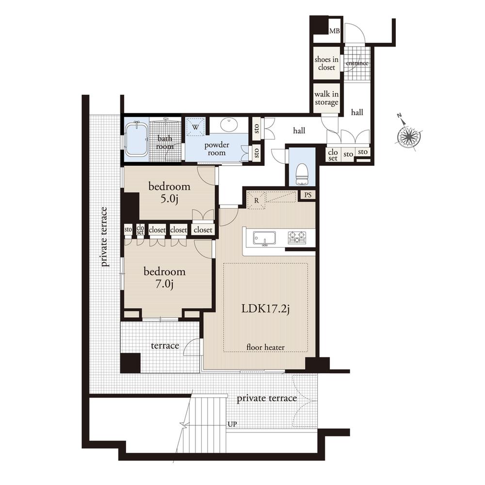 Floor plan. 2LDK, Price 57,800,000 yen, Occupied area 79.24 sq m