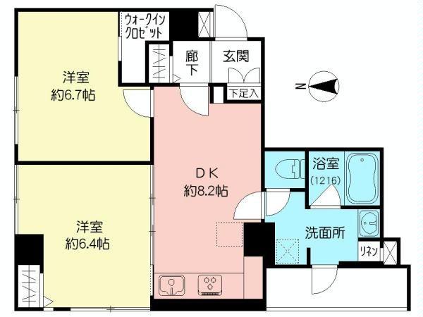 Floor plan. 2LDK, Price 25,900,000 yen, Occupied area 53.31 sq m , Balcony area 3.03 sq m Floor