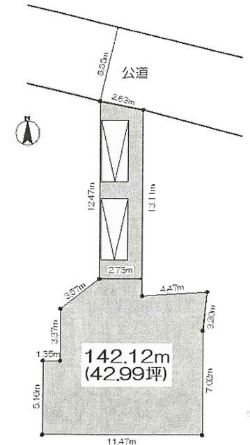 Compartment figure. Land price 43 million yen, Land area 142.12 sq m