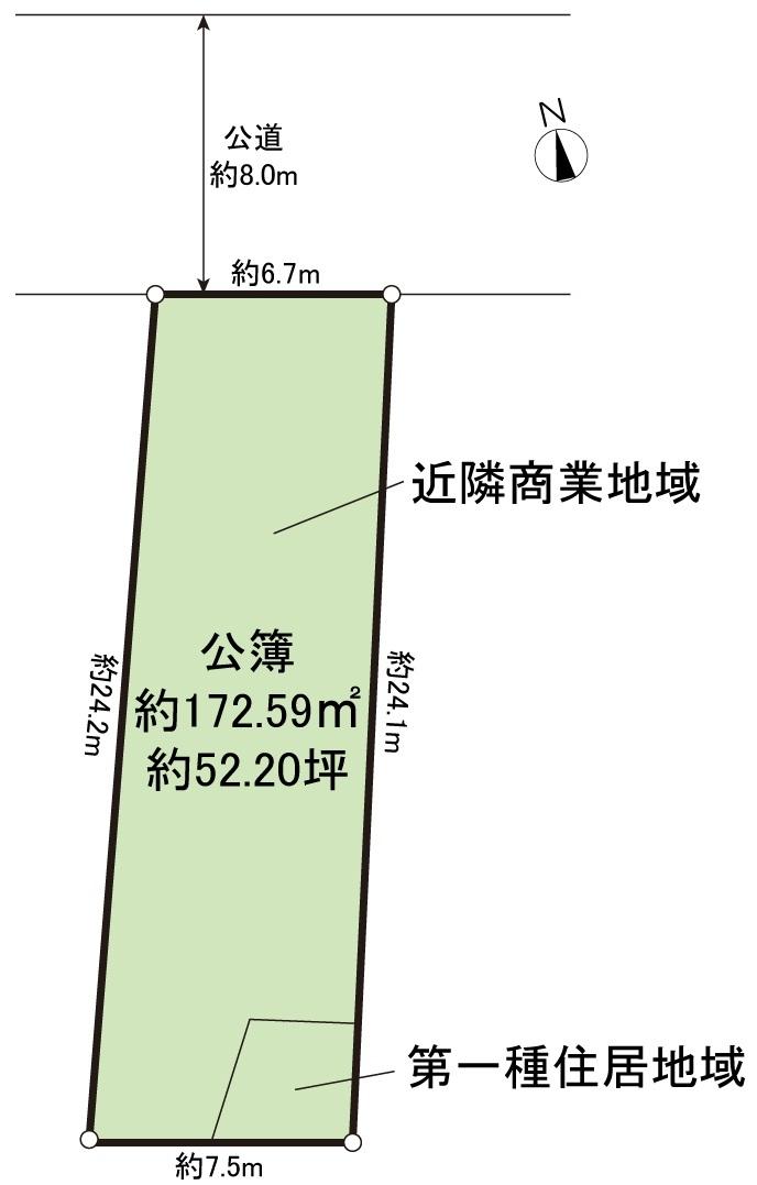 Compartment figure. Land price 135 million yen, Land area 172.59 sq m