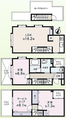 Floor plan. 2LDK+S, Price 49,800,000 yen, Occupied area 90.85 sq m