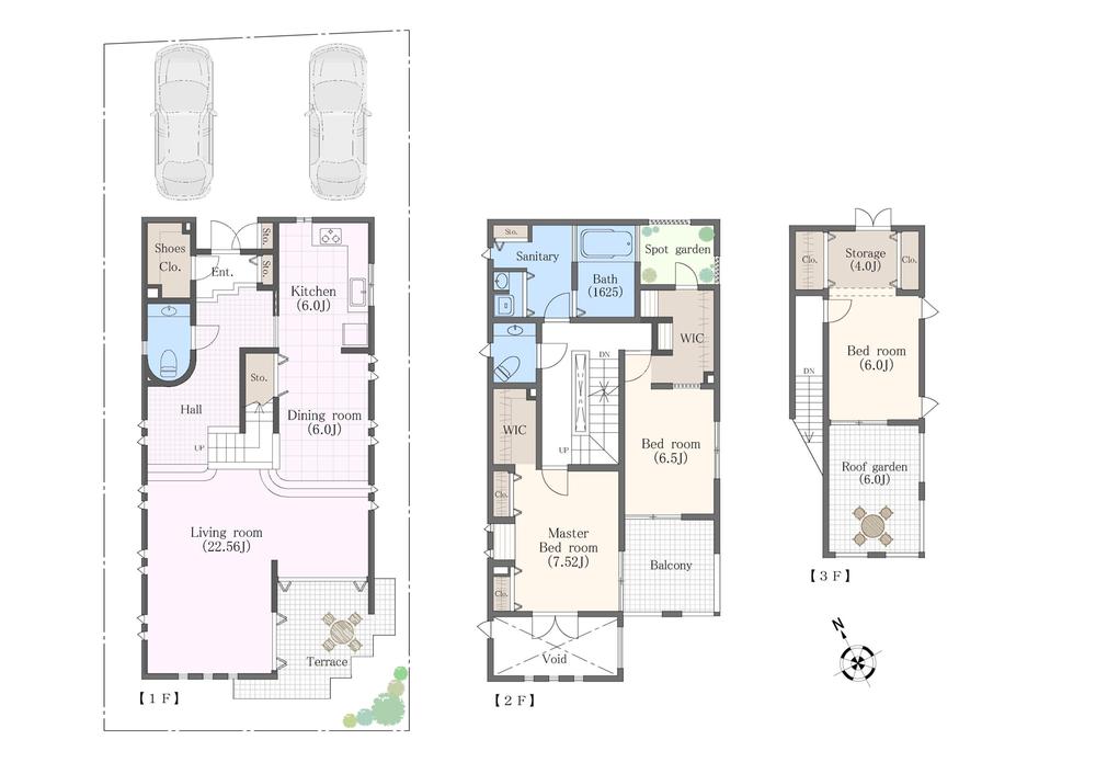 Floor plan. 111 million yen, 3LDK, Land area 165.31 sq m , Floor plan of the building area 155.27 sq m room. Abundance of storage also please confirm. 