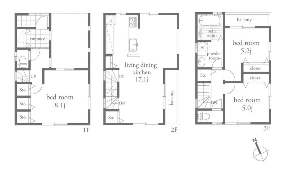 Building plan example (floor plan). Building plan example Building price 1,880 yen, Building area 89.5 sq m  Mato change, Please tell the size of the request etc ... 