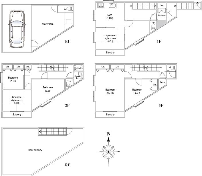 Floor plan. 67,800,000 yen, 6LDK, Land area 79.33 sq m , Building area 206.49 sq m