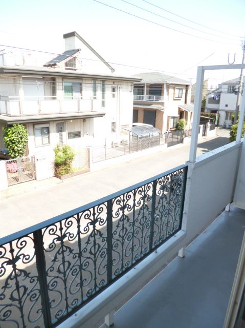 Balcony. It is a quiet residential area