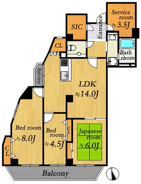 Floor plan. 3LDK + S (storeroom), Price 48,900,000 yen, Footprint 111.97 sq m , Balcony area 11.83 sq m