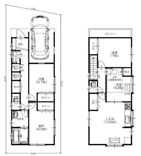 Floor plan. 52,800,000 yen, 3LDK + 2S (storeroom), Land area 87.25 sq m , Building area 93.95 sq m 3LDK + storeroom + Grenier