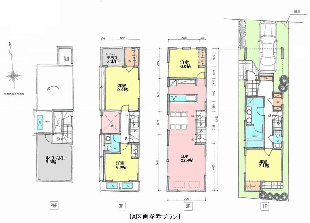 Building plan example (floor plan). Building plan example (A section) 4LDK + S, Land price 56,800,000 yen, Land area 85.55 sq m , Building price 21 million yen, Building area 128.15 sq m