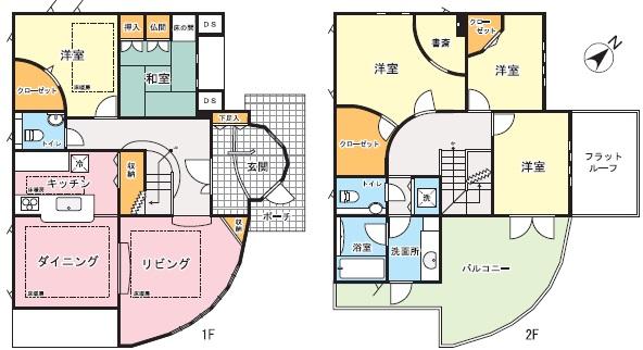 Floor plan. 148 million yen, 5LDK, Land area 212.95 sq m , Building area 145 sq m 5LDK