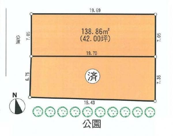 Compartment figure. Land price 69,800,000 yen, Land area 138.86 sq m