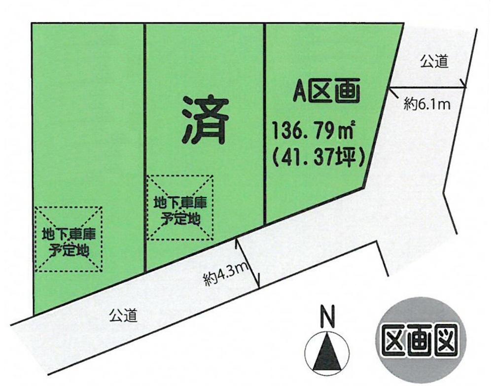 Compartment figure. Land price 89,800,000 yen, Land area 136.79 sq m