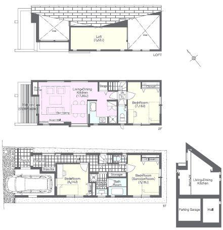 Floor plan. 76,800,000 yen, 3LDK, Land area 81.29 sq m , Building area 93.32 sq m B Building Floor plan