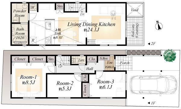 Other building plan example. Reference building plan (3LDK)