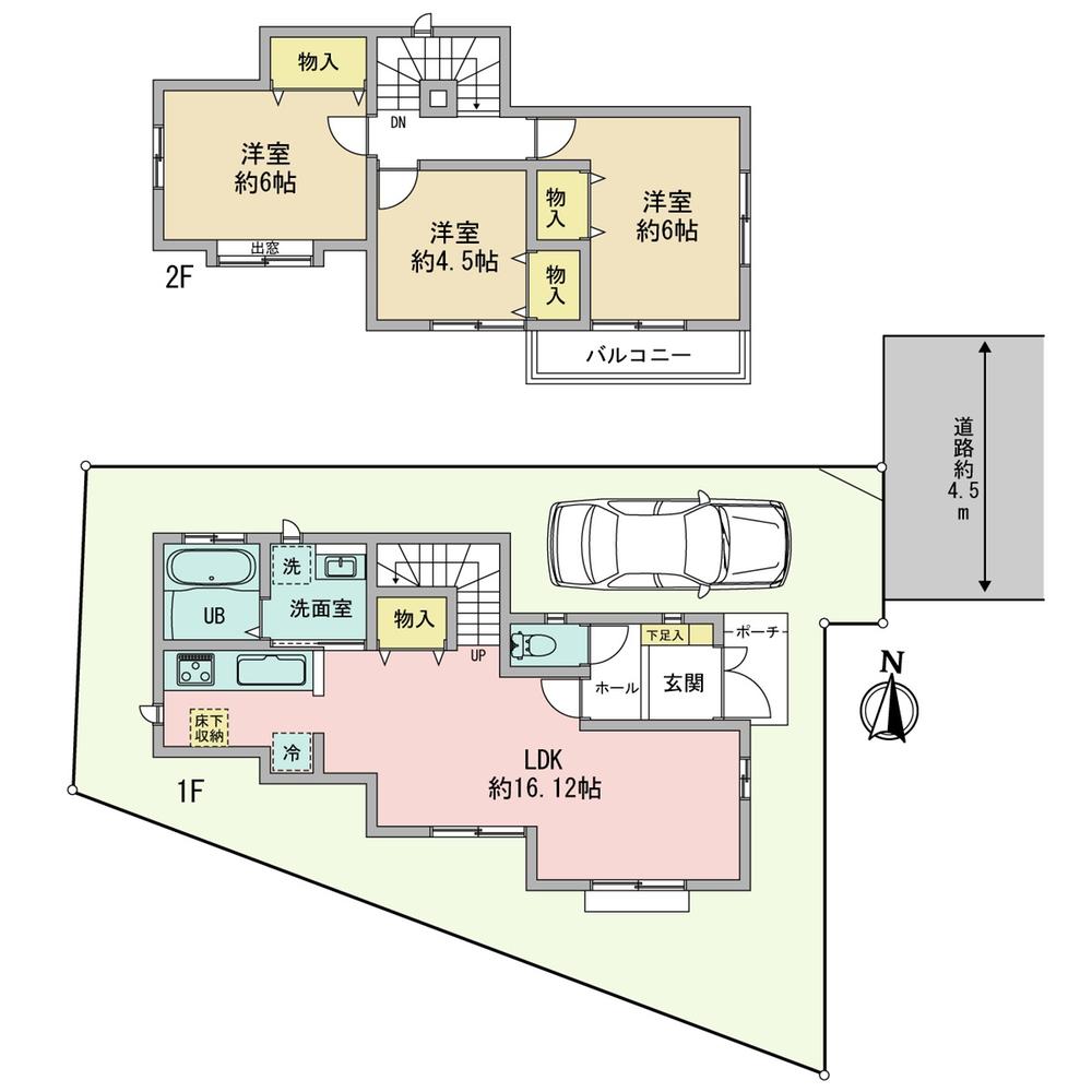 Other building plan example. Land area: 102.15 sq m  2,633 yen Building plan example (D compartment) Building area 80.73 sq m  9,470,000 yen