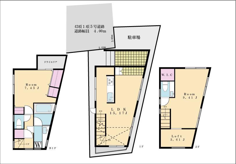 Floor plan. 47 million yen, 2LDK, Land area 55.26 sq m , Building area 75.44 sq m