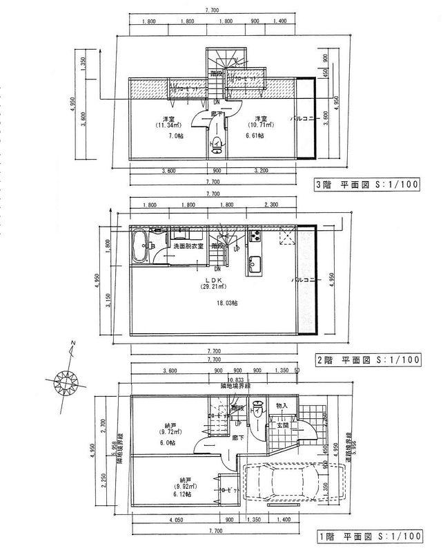 Building plan example (floor plan). 106 square meters of 17 million yen