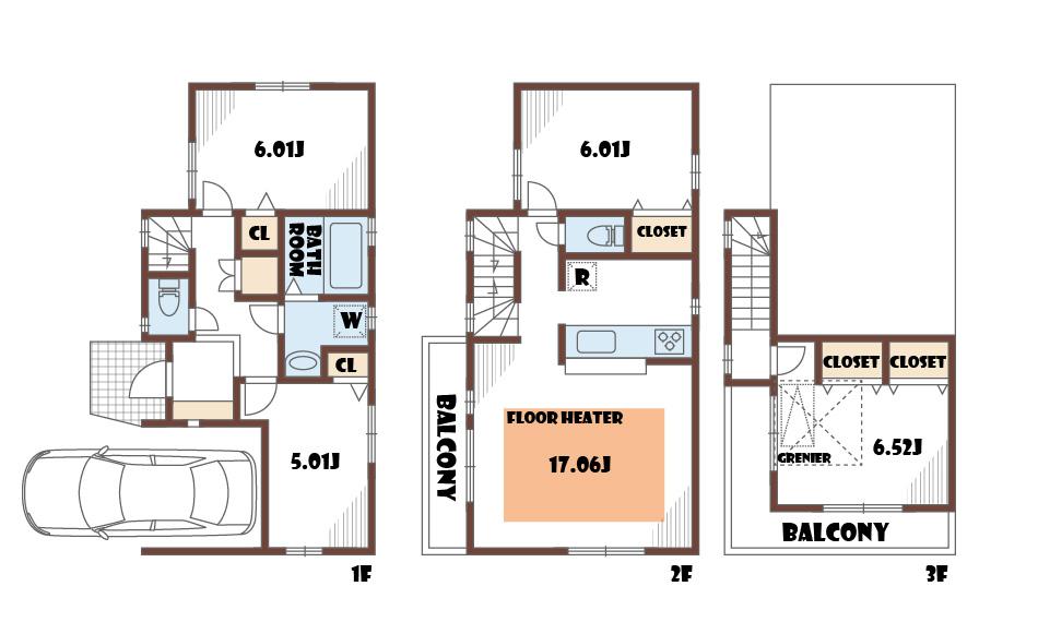 Building plan example (floor plan). Building plan example: Building price 18,684,000 yen, Building area 101.84 sq m