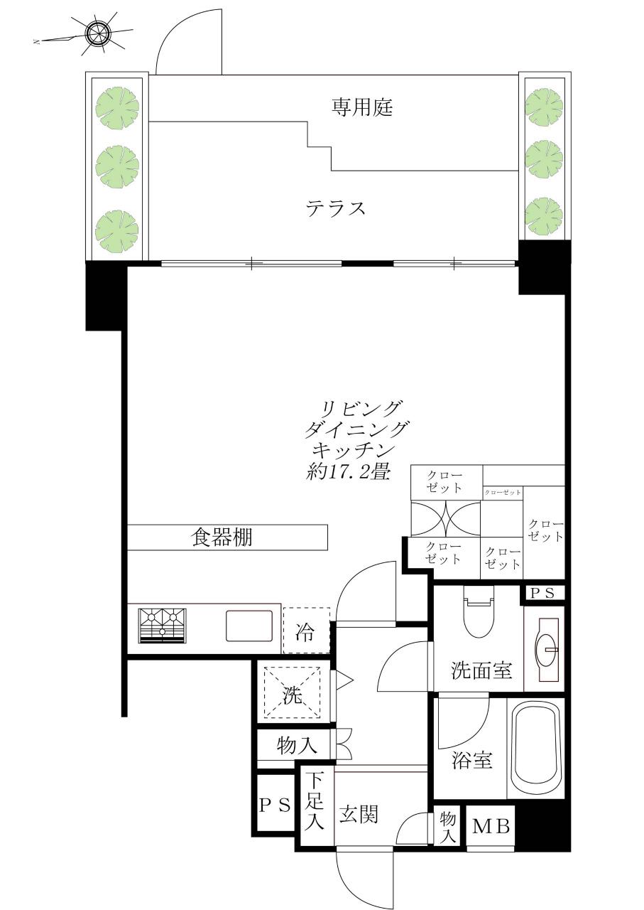 Floor plan. Price 34,500,000 yen, Occupied area 43.39 sq m