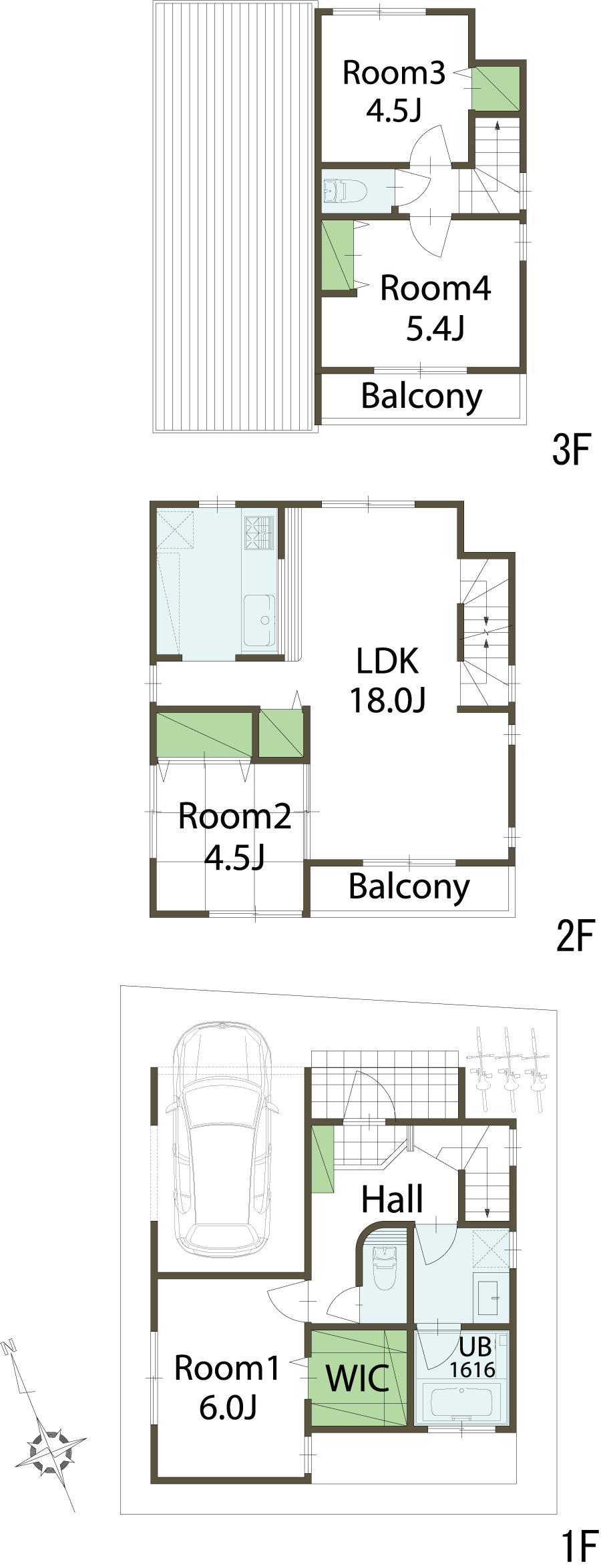 Building plan example (floor plan). Building plan example (6 compartment) 4LDK, Land price 40,900,000 yen, Land area 71.07 sq m , Building price 17 million yen, Building area 94.39 sq m