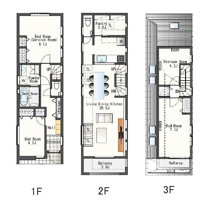 Other building plan example. Building plan example (B compartment) Building price 23 million yen Building area 117.19 sq m