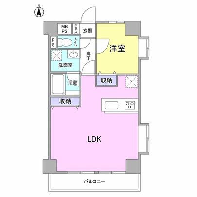 Floor plan.  [1LDK floor plan] LDK west side of the partition, Changes to 2LDK is also possible.