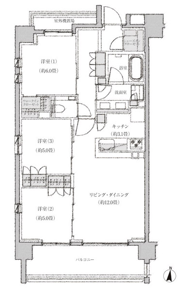 Features of the building. E-type floor plan: 3LDK + SIC + WIC occupied area / 72.06 sq m  Balcony area / 11.34 sq m