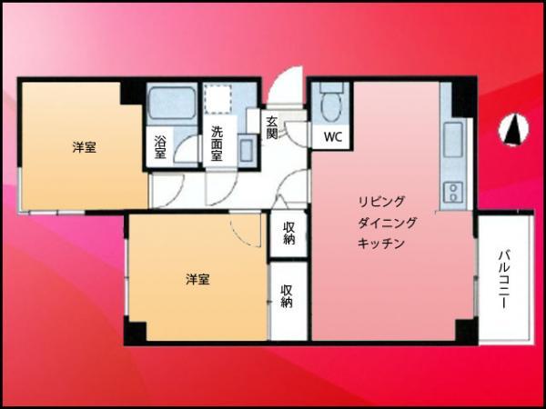 Floor plan. 2LDK, Price 28,900,000 yen, Occupied area 46.52 sq m , Balcony area 3.18 sq m