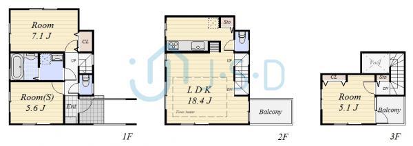 Floor plan. 56,500,000 yen, 2LDK+S, Land area 82.05 sq m , Building area 81.94 sq m