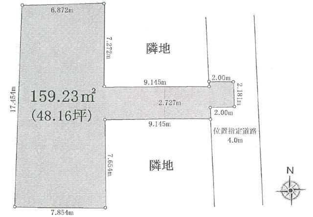 Compartment figure. Land price 51,800,000 yen, Land area 154.87 sq m