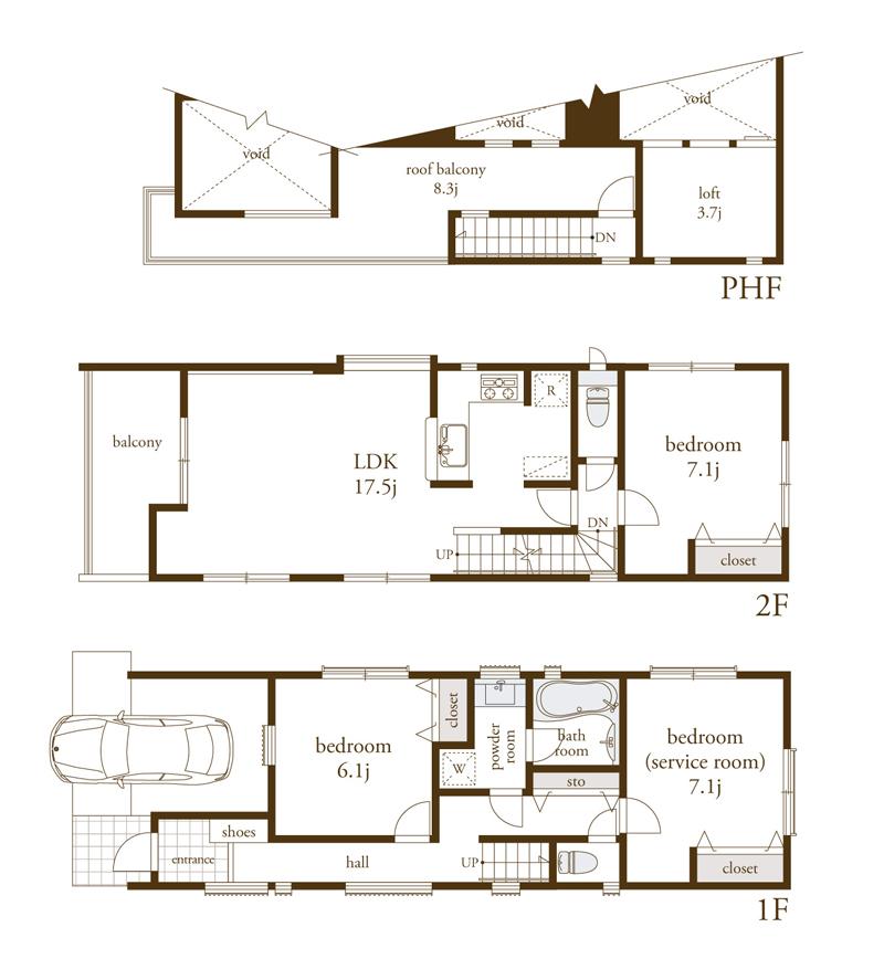 Floor plan. (A Building), Price 76,800,000 yen, 3LDK, Land area 81.29 sq m , Building area 100.62 sq m