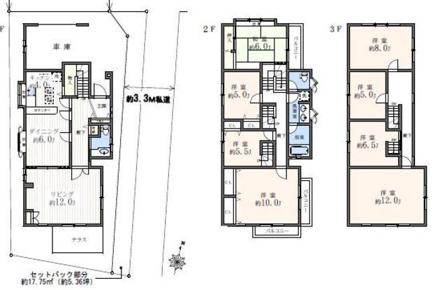 Floor plan. 88 million yen, 8LDK, Land area 138.99 sq m , Building area 214.17 sq m