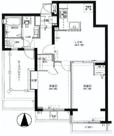 Floor plan. 2LDK, Price 32,900,000 yen, Occupied area 52.86 sq m