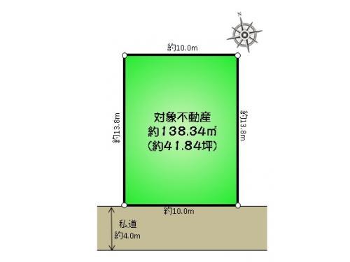 Compartment figure. Land price 49,800,000 yen, Land area 138.34 sq m