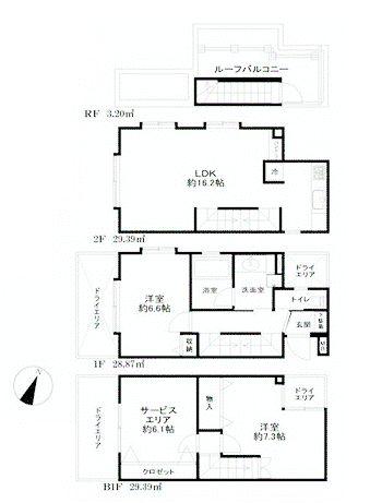 Floor plan. 2LDK+S, Price 49,800,000 yen, Occupied area 90.85 sq m , Balcony area 8.61 sq m