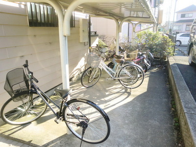 Other common areas. It is a roof with bicycle parking