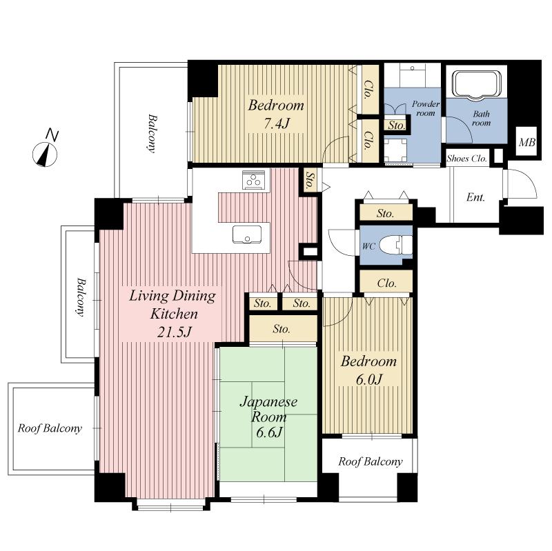 Floor plan. 3LDK, Price 42,900,000 yen, Occupied area 94.37 sq m , Balcony area 10.15 sq m