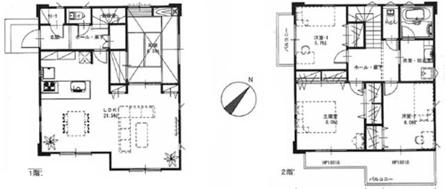 Building plan example (floor plan). Building plan example building price 26,250,000 yen, Building area 115.93 sq m