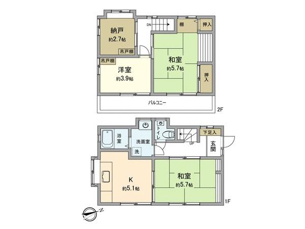 Floor plan. 31 million yen, 4DK, Land area 67.23 sq m , Building area 54.93 sq m