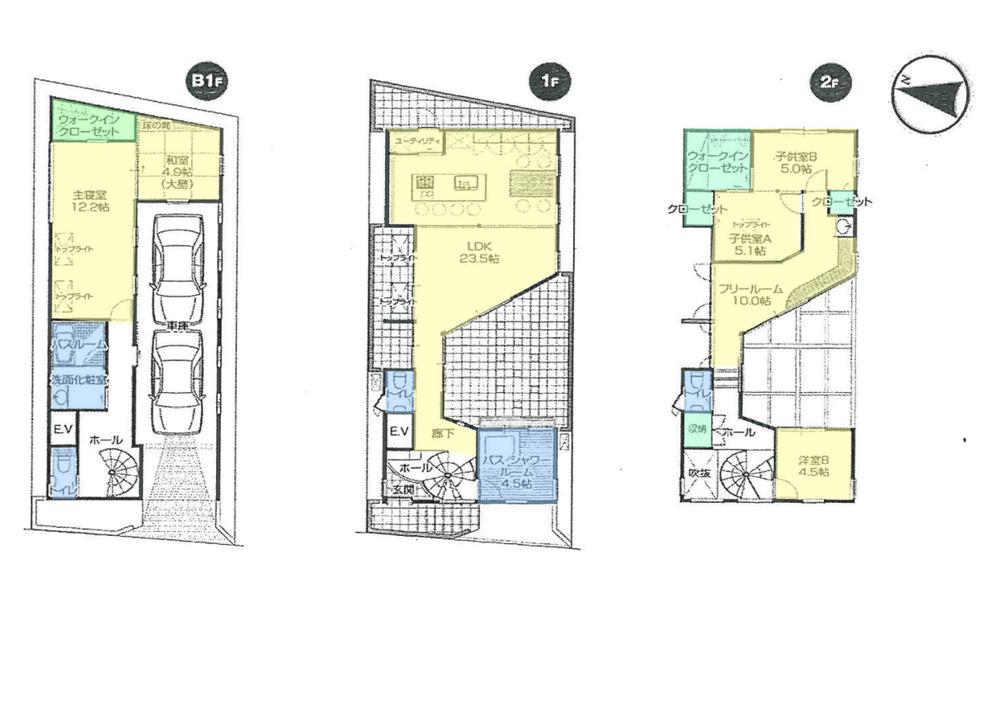 Floor plan. 148 million yen, 4LDK, Land area 120 sq m , Building area 207.36 sq m large 5LDK + P2