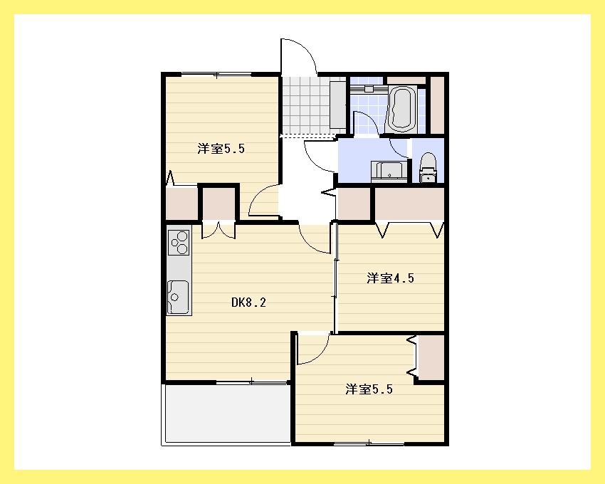 Floor plan. 3LDK, Price 23,980,000 yen, Occupied area 59.22 sq m , Balcony area 3.91 sq m