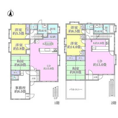 Floor plan. There are two households specification + office