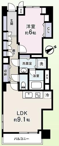 Floor plan. 1LDK, Price 23,700,000 yen, Occupied area 41.01 sq m