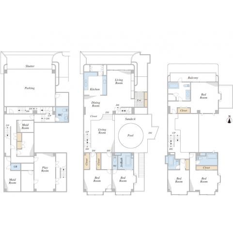 Floor plan. 238 million yen, 7LDK + S (storeroom), Land area 307.76 sq m , Building area 417.29 sq m