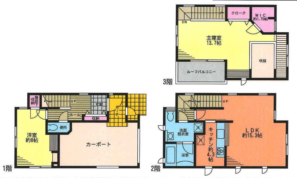 Floor plan. 61,800,000 yen, 2LDK + S (storeroom), Land area 92.44 sq m , Building area 123.89 sq m